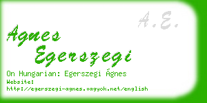 agnes egerszegi business card